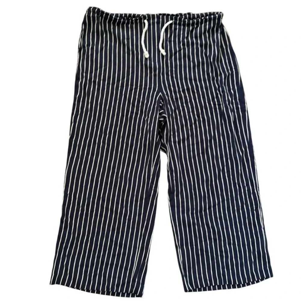 Lauren Ralph Lauren Striped Silk Matching Set Sz 2X / 16W Navy White